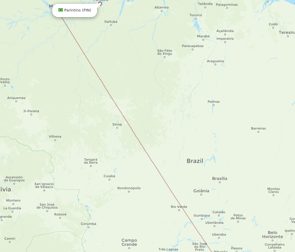 GRU-PIN flight routes