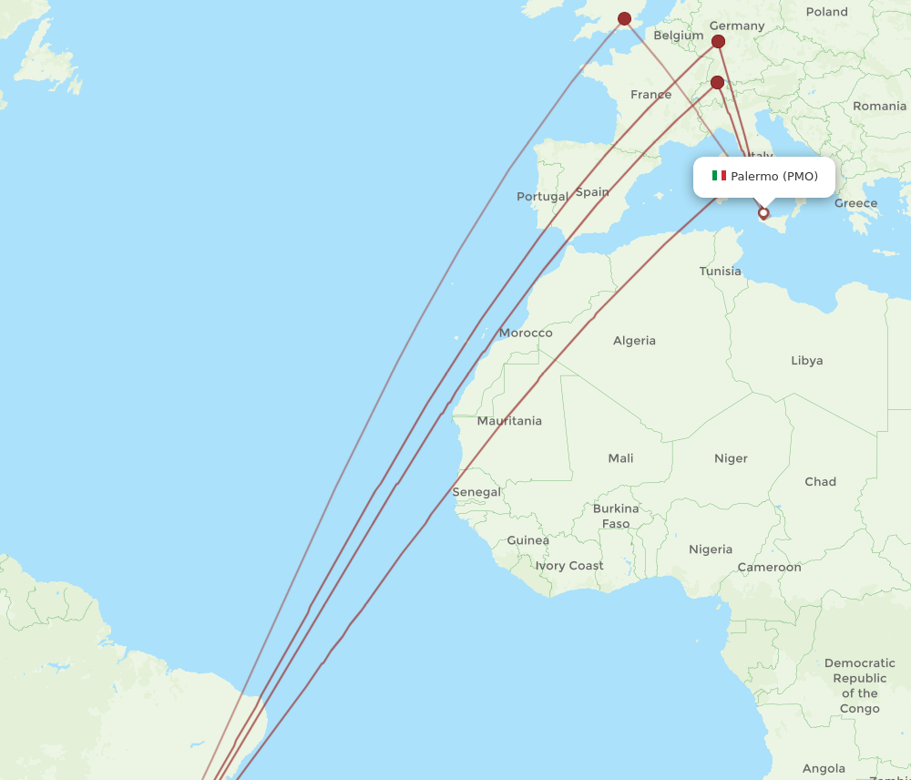 GRU-PMO flight routes
