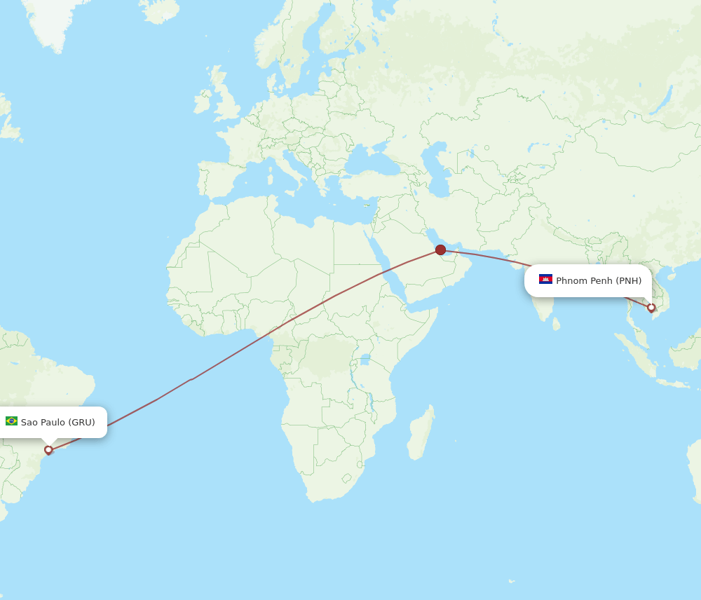 PNH to GRU flights and routes map