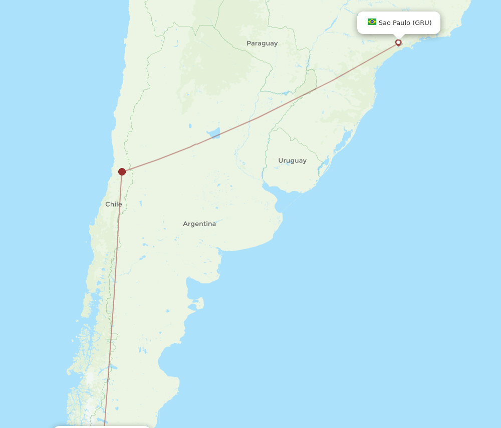 GRU-PNT flight routes