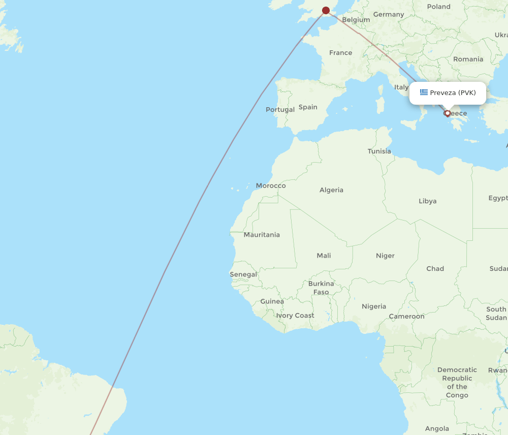 GRU-PVK flight routes