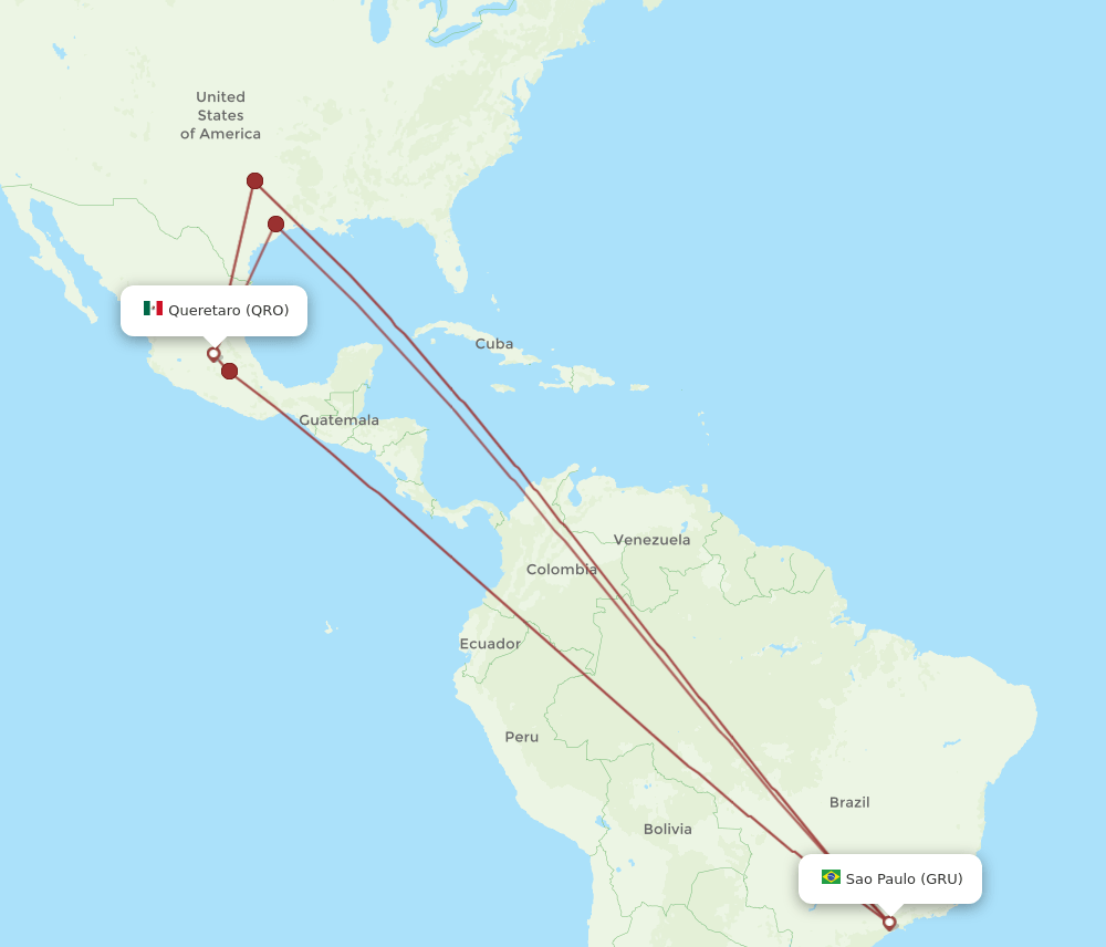 GRU-QRO flight routes