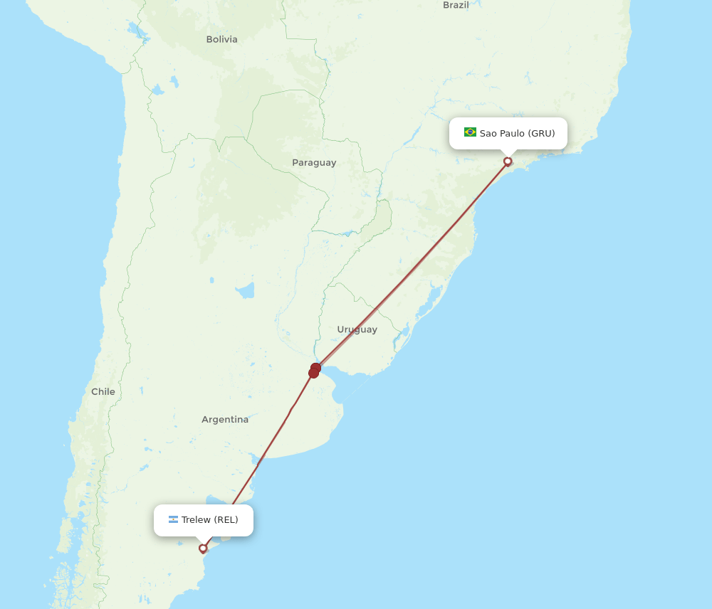 GRU-REL flight routes