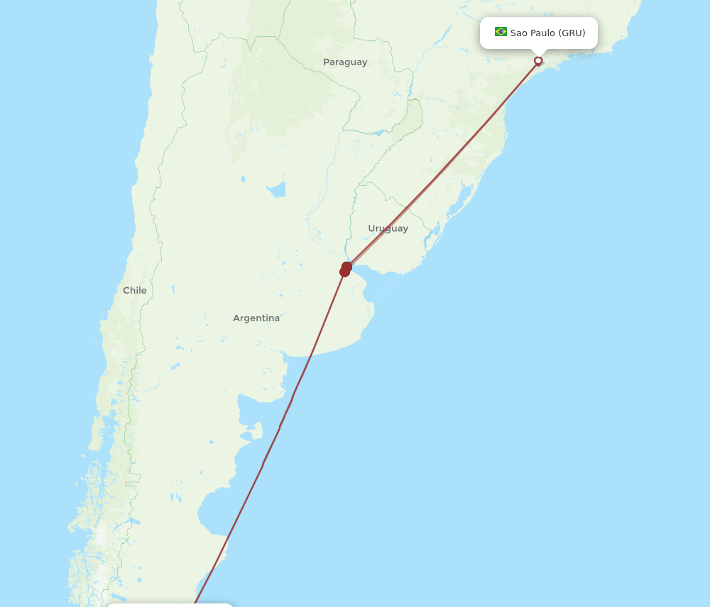 GRU-RGL flight routes