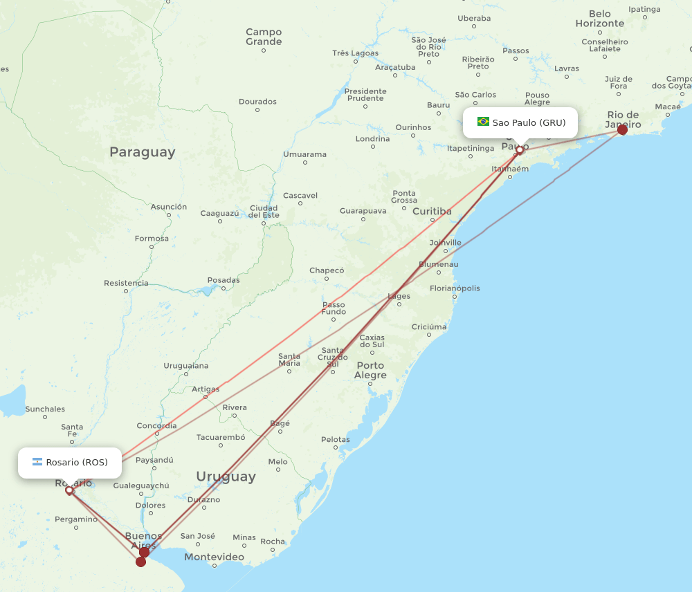 GRU-ROS flight routes