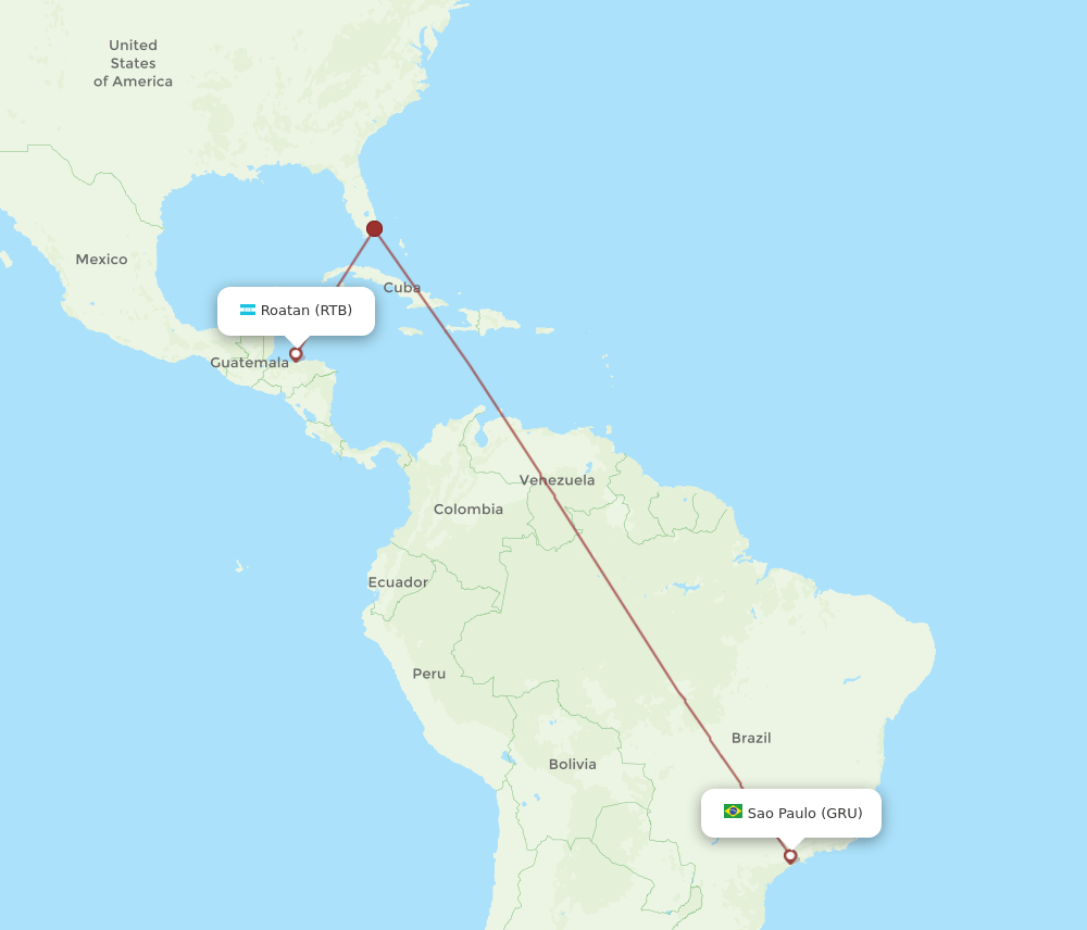 GRU-RTB flight routes