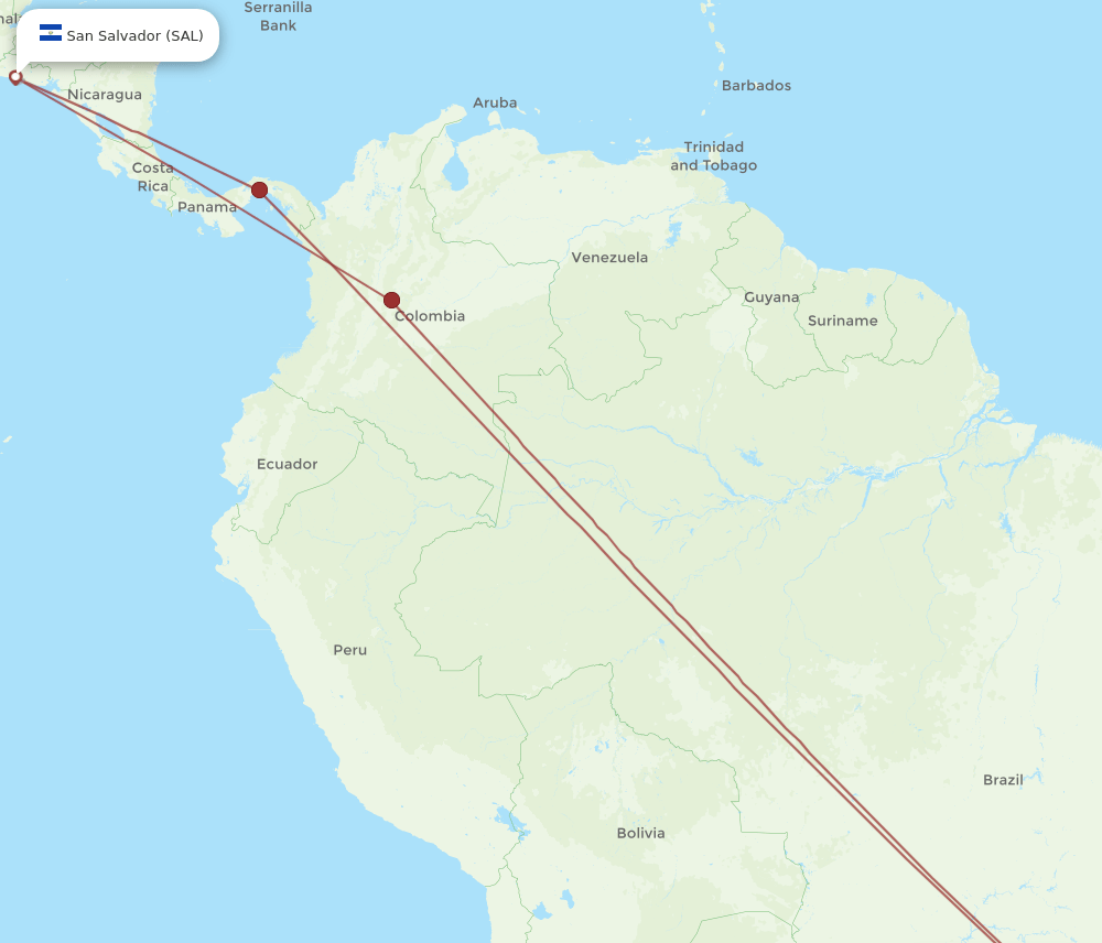 GRU-SAL flight routes