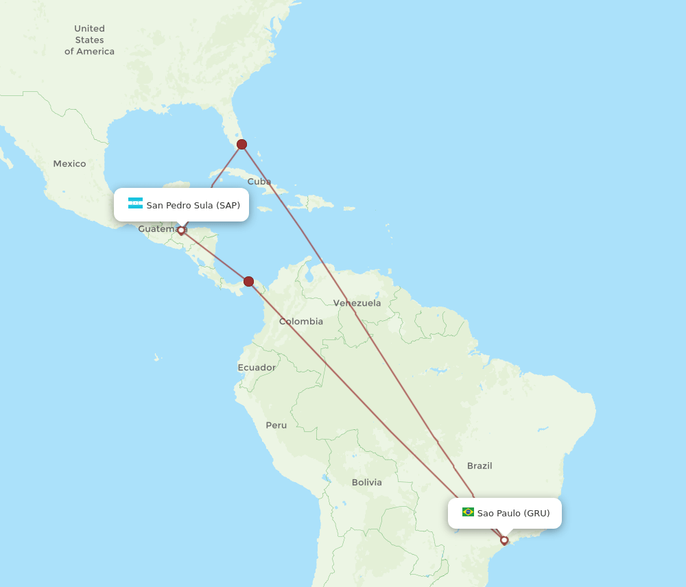 GRU-SAP flight routes