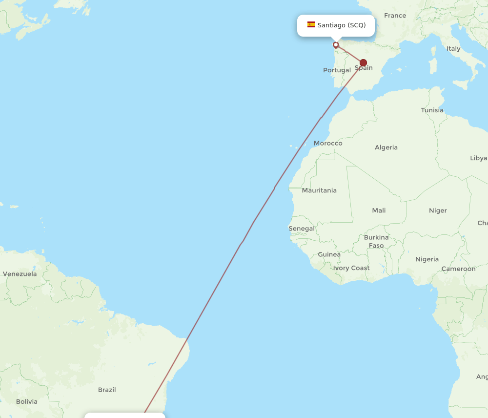 GRU-SCQ flight routes