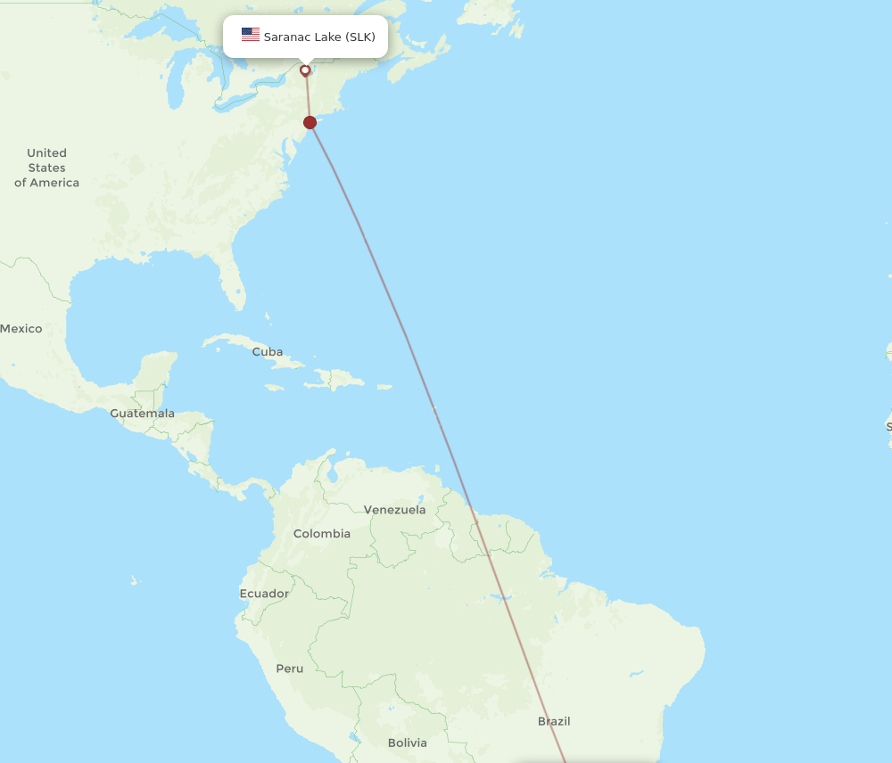 GRU to SLK flights and routes map