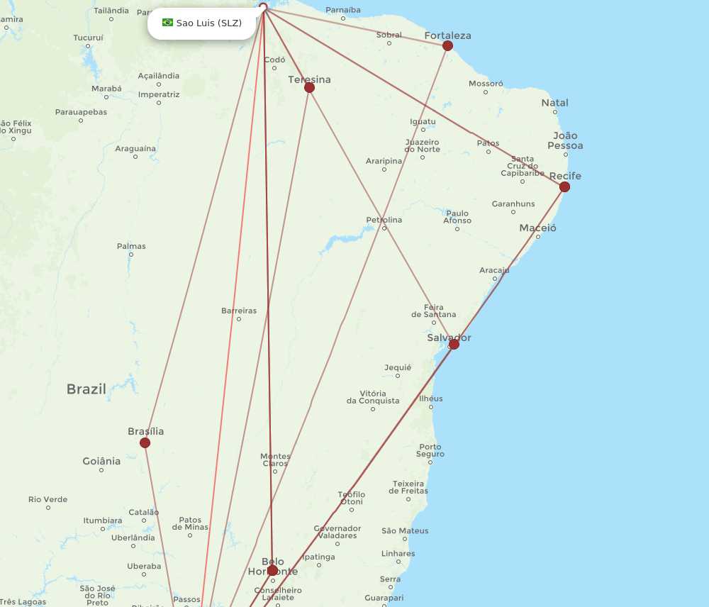 GRU-SLZ flight routes