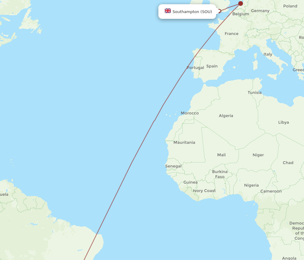 GRU-SOU flight routes