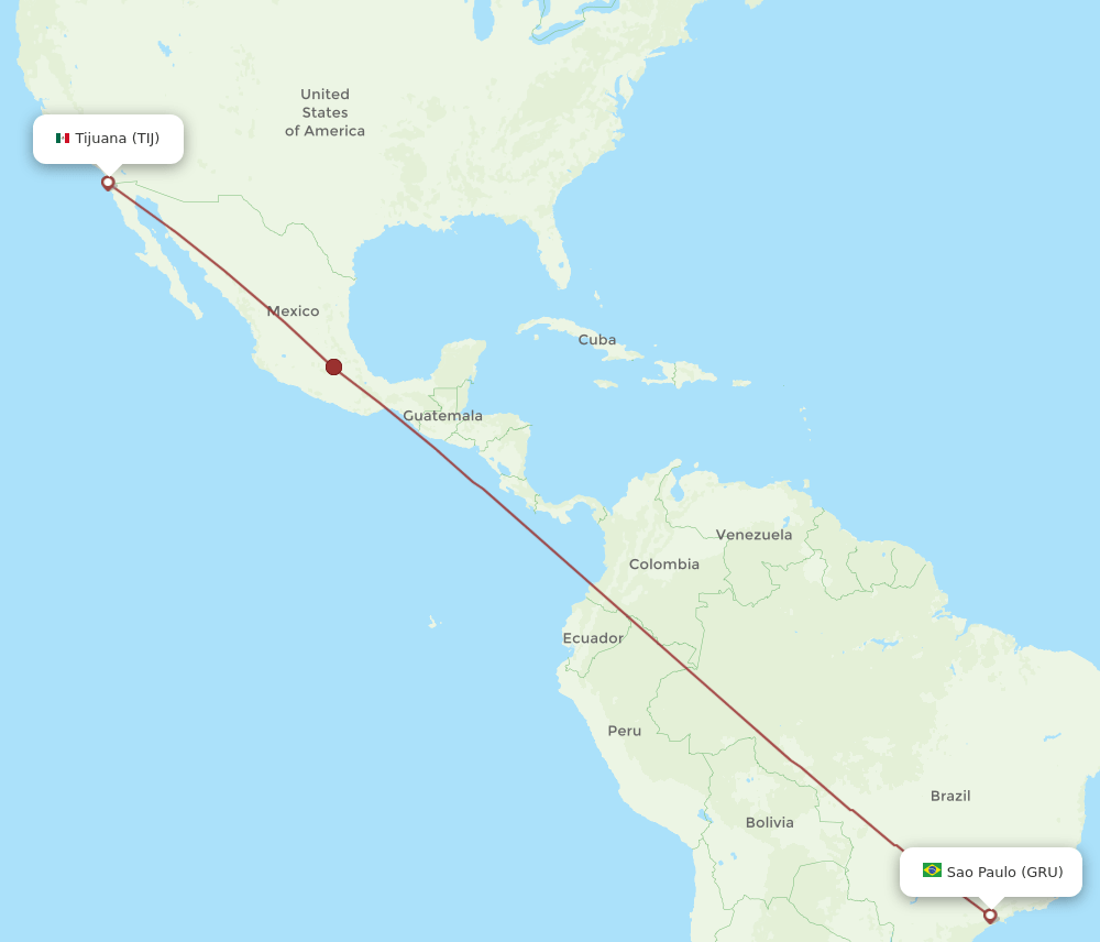 GRU-TIJ flight routes