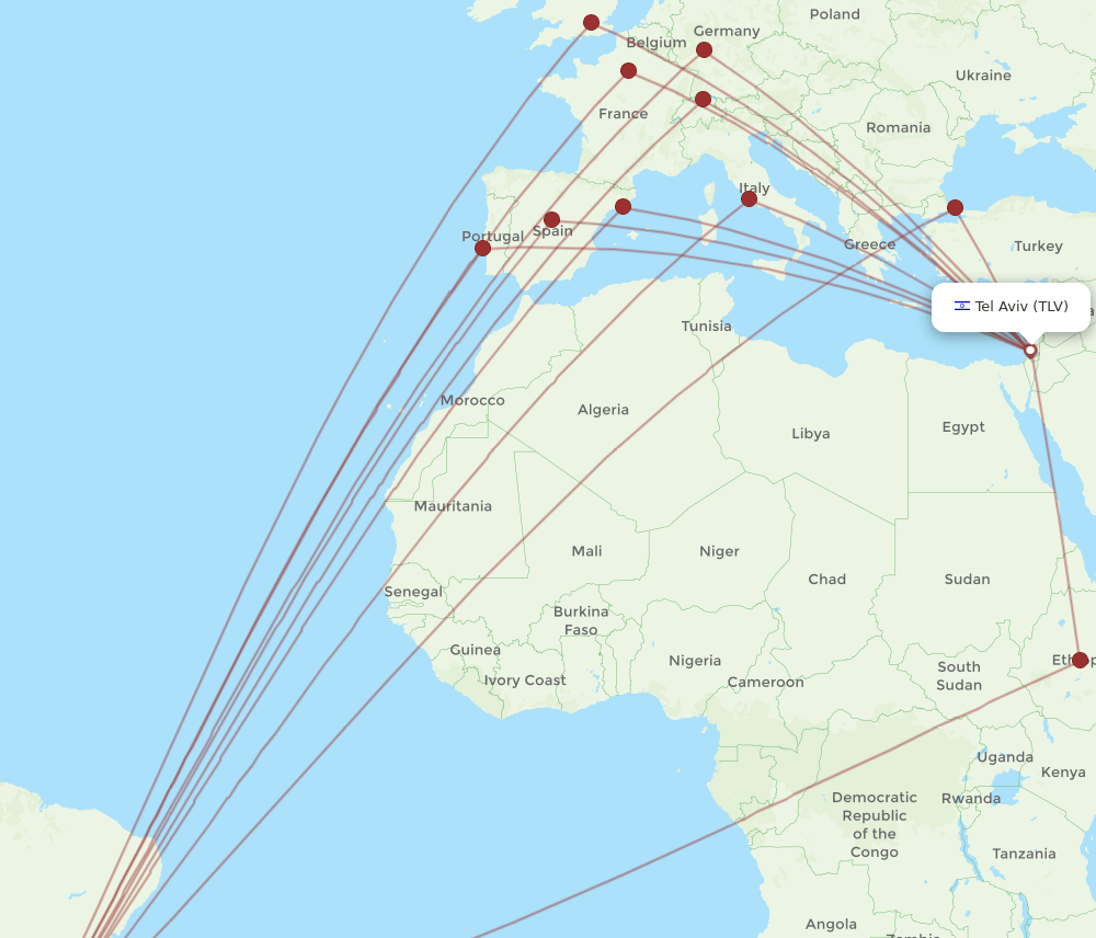 GRU-TLV flight routes