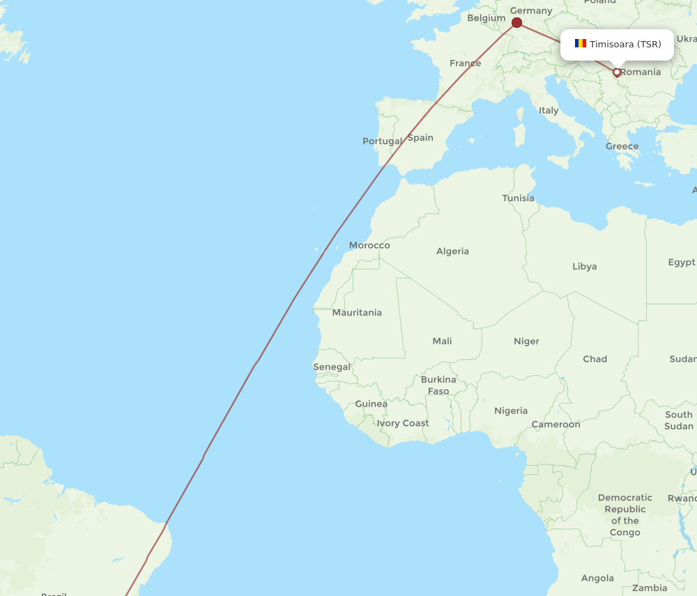 GRU to TSR flights and routes map