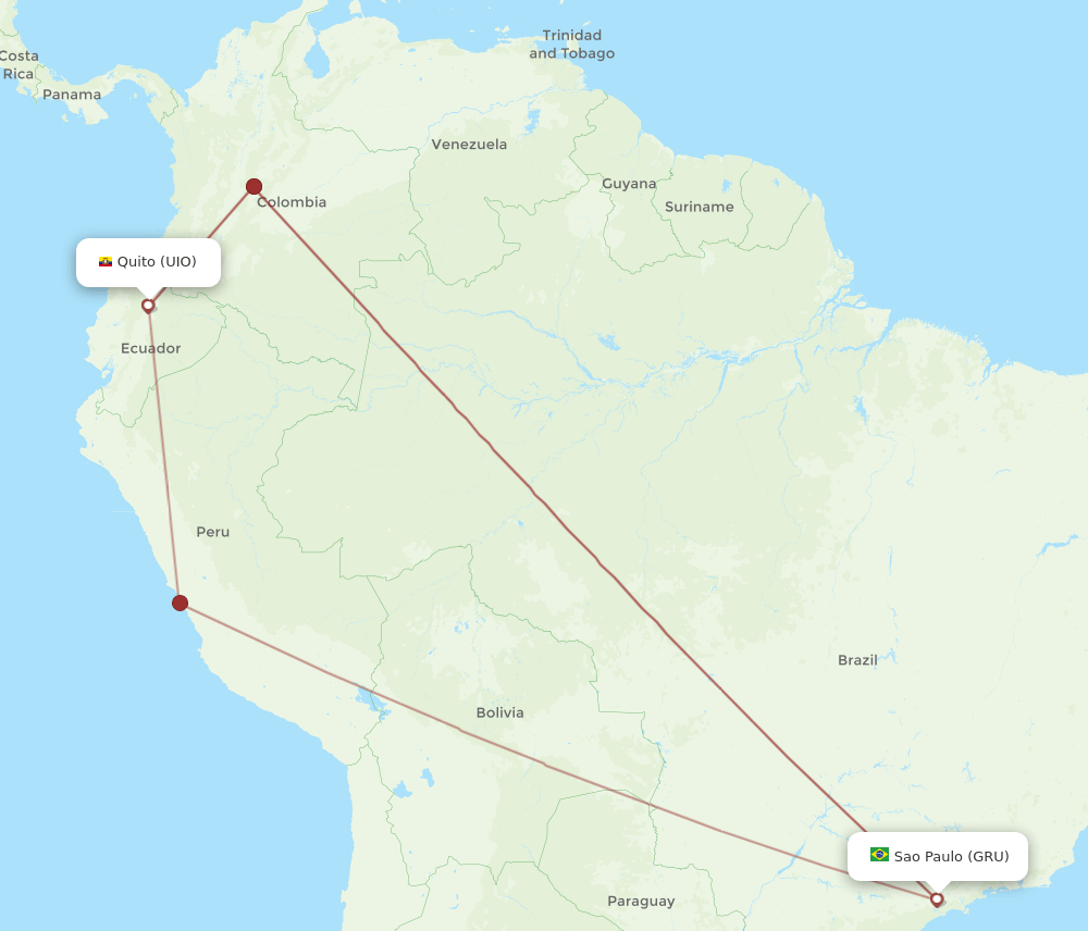 GRU-UIO flight routes