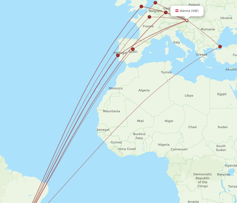 GRU-VIE flight routes