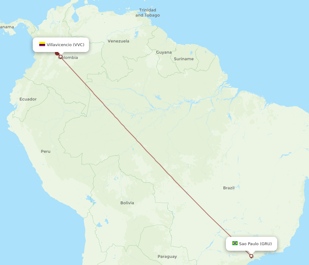 GRU-VVC flight routes