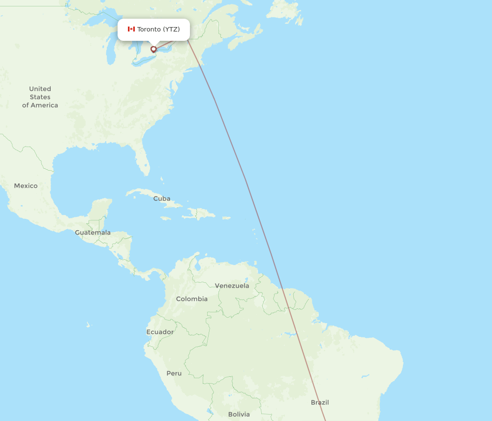 GRU-YTZ flight routes