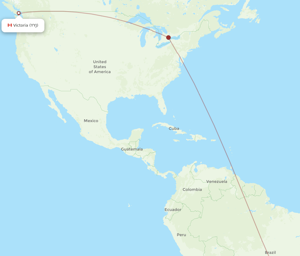 Victoria - Sao Paulo route map and flight paths