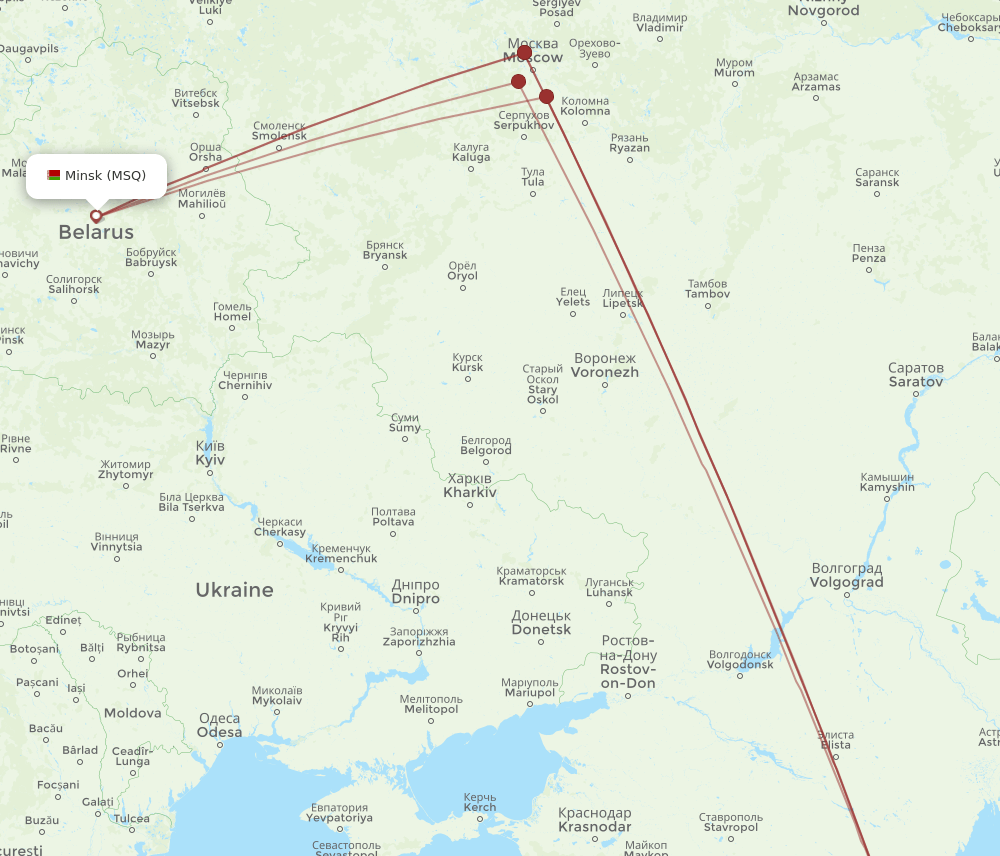 GRV to MSQ flights and routes map