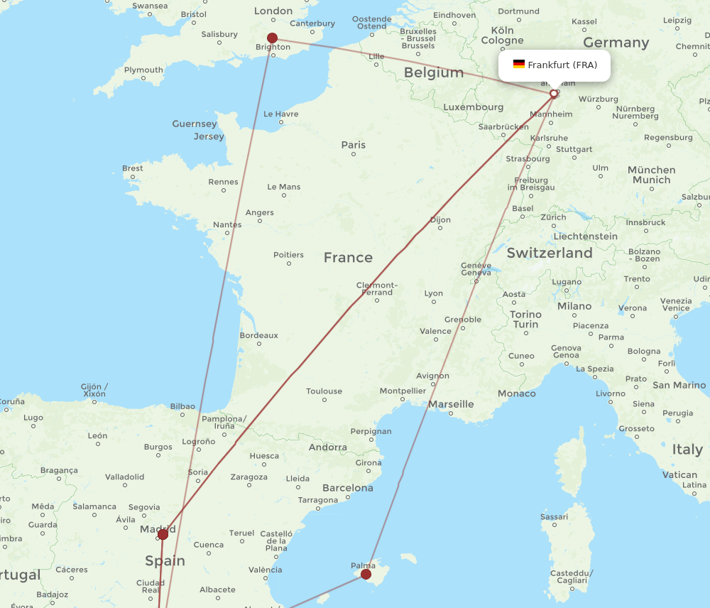 GRX to FRA flights and routes map
