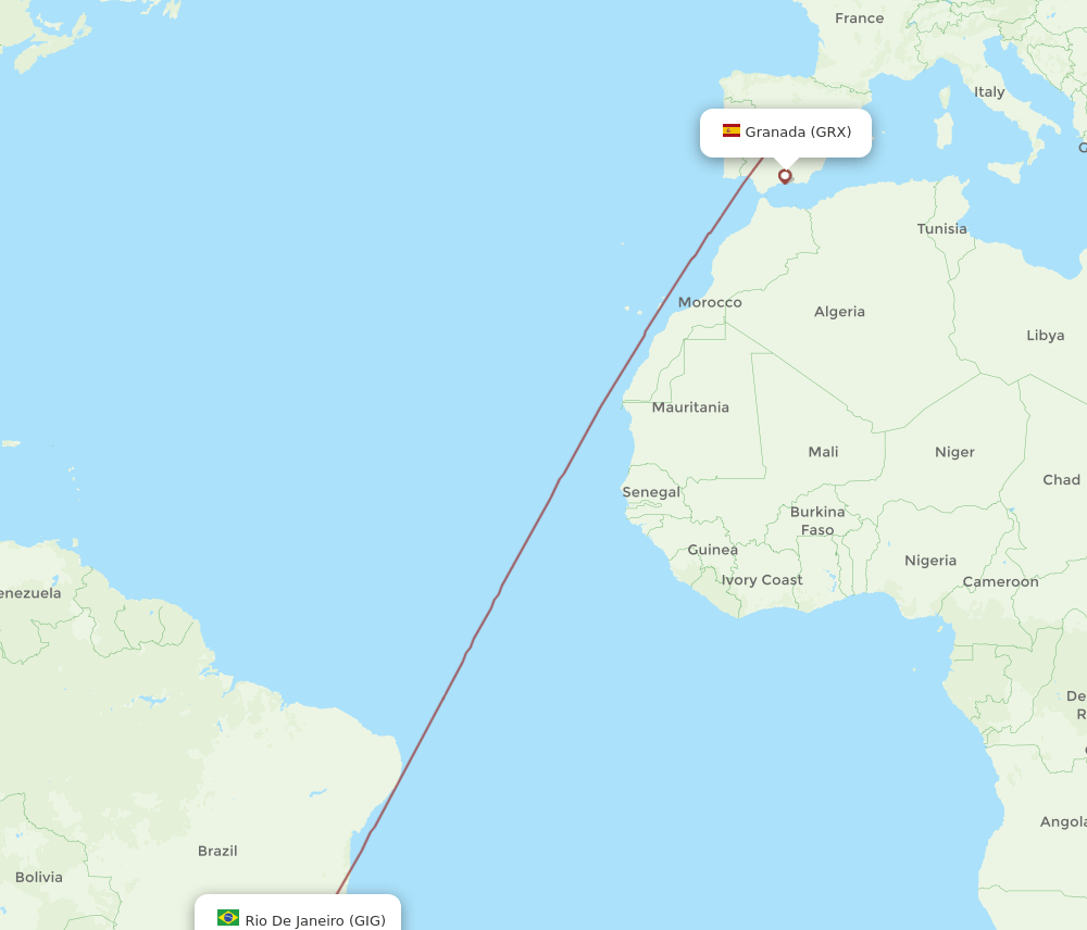 GRX-GIG flight routes