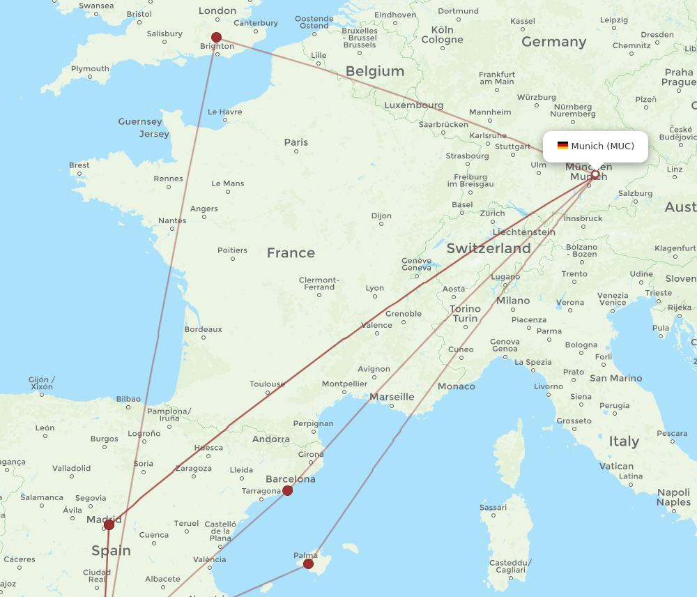 GRX to MUC flights and routes map