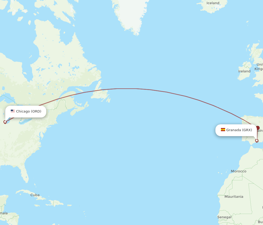 GRX-ORD flight routes