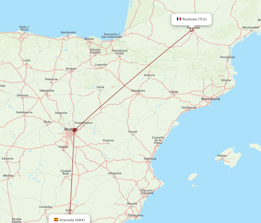 GRX-TLS flight routes