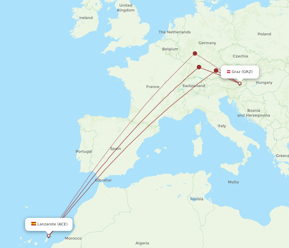 GRZ-ACE flight routes