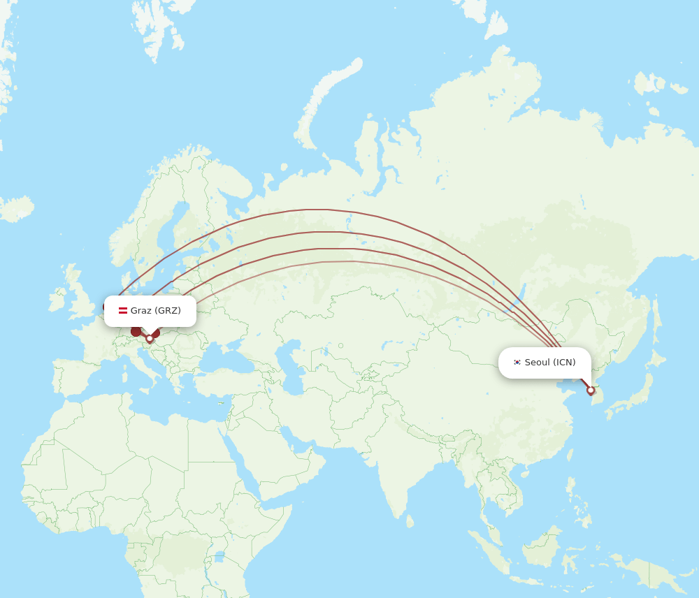 GRZ-ICN flight routes