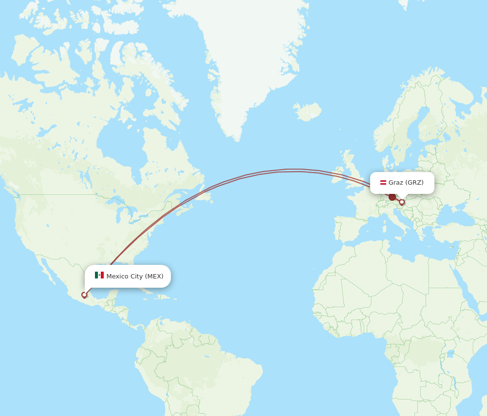 GRZ-MEX flight routes