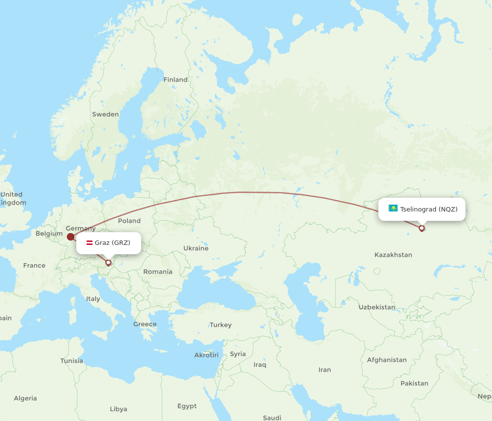 GRZ-NQZ flight routes