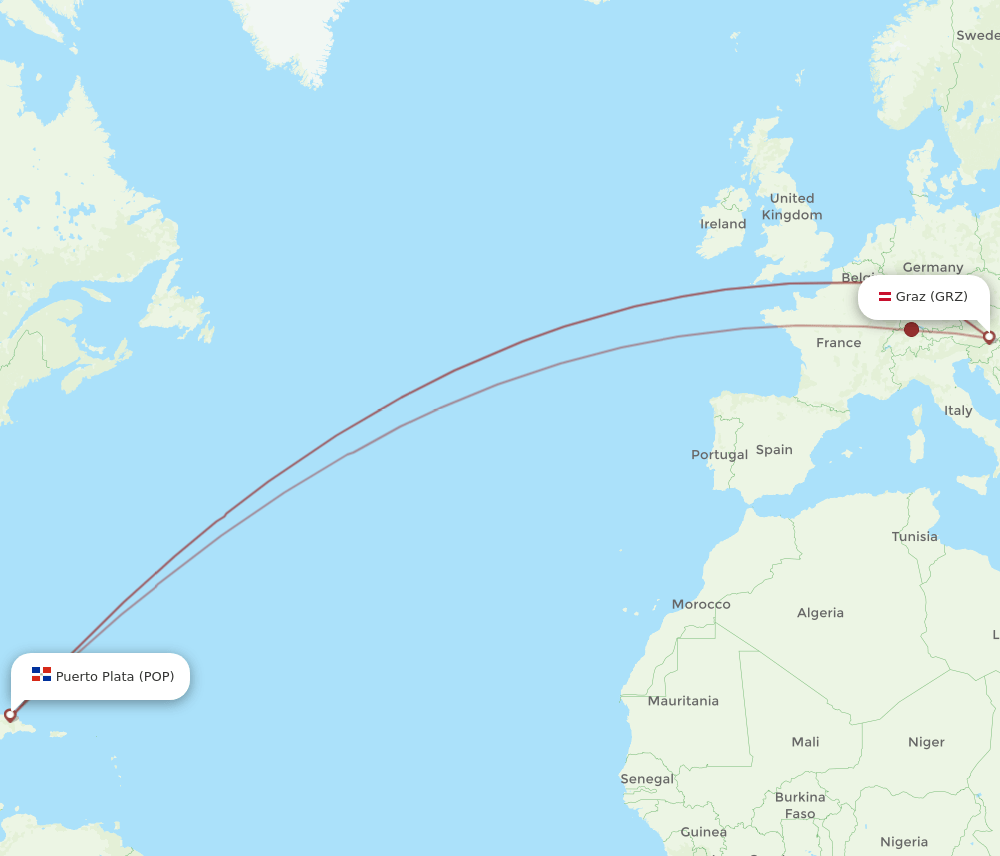 GRZ-POP flight routes