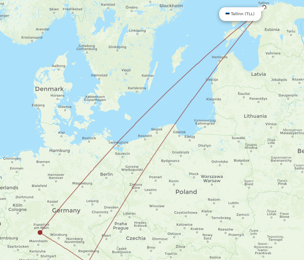 GRZ-TLL flight routes