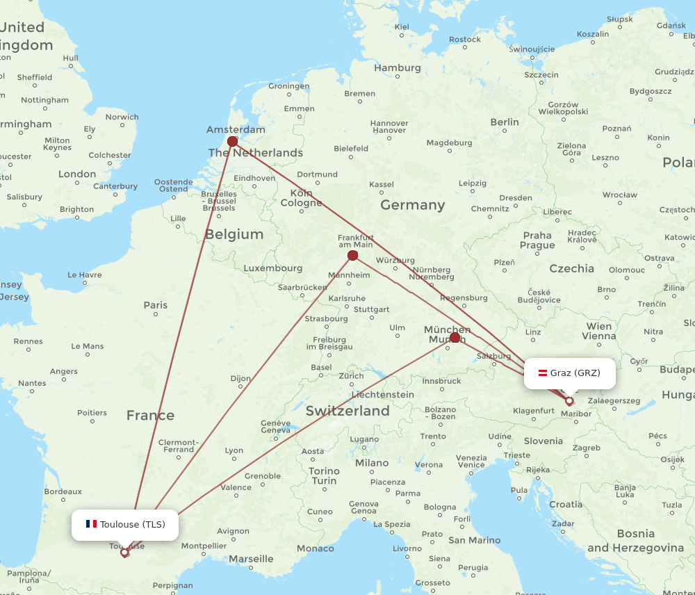 GRZ-TLS flight routes