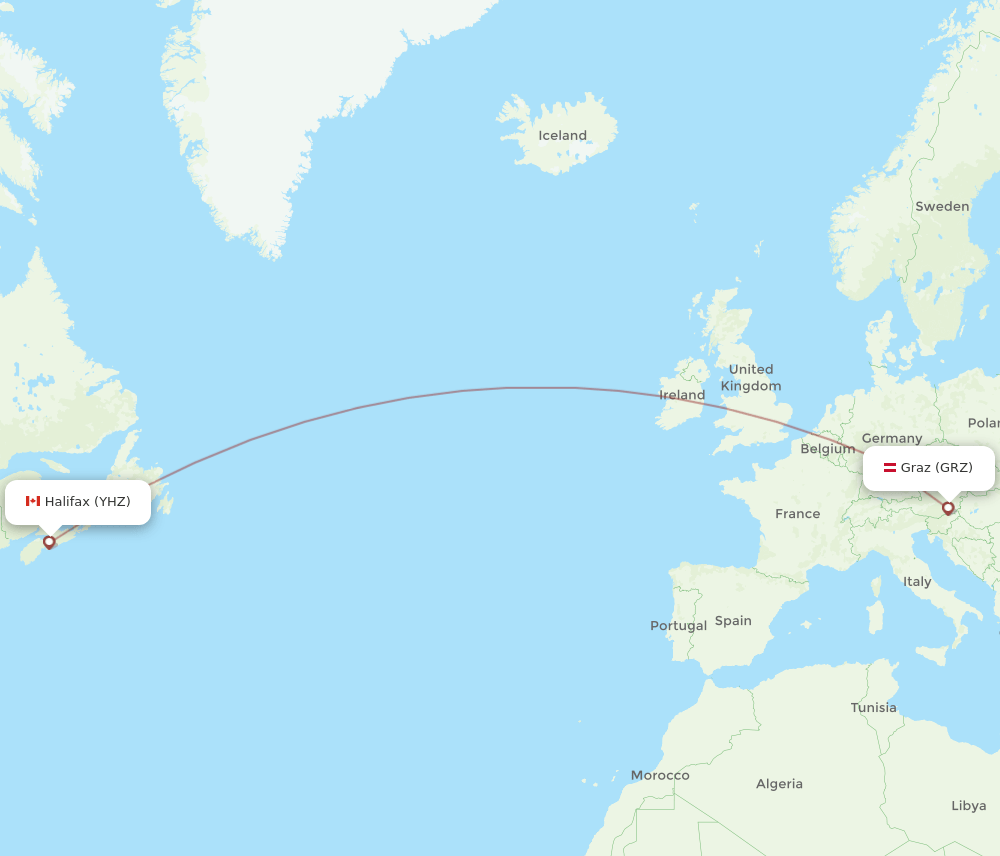 GRZ-YHZ flight routes