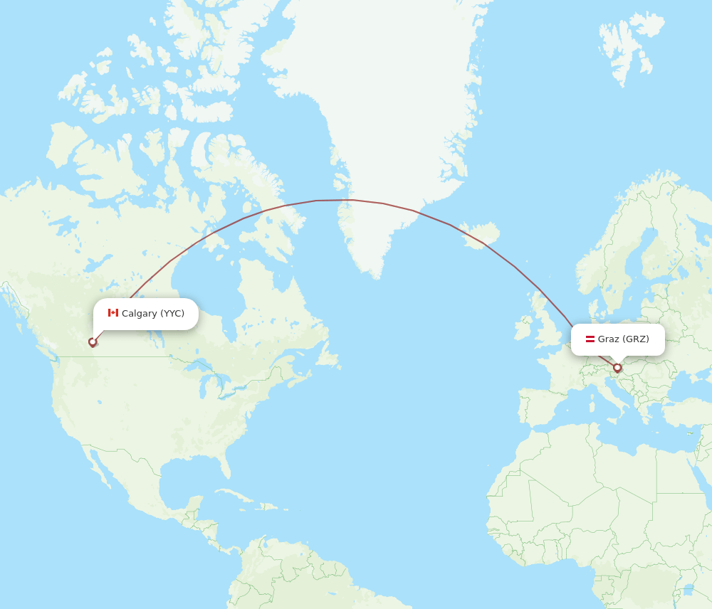 GRZ-YYC flight routes
