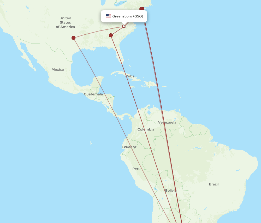 GSO-EZE flight routes