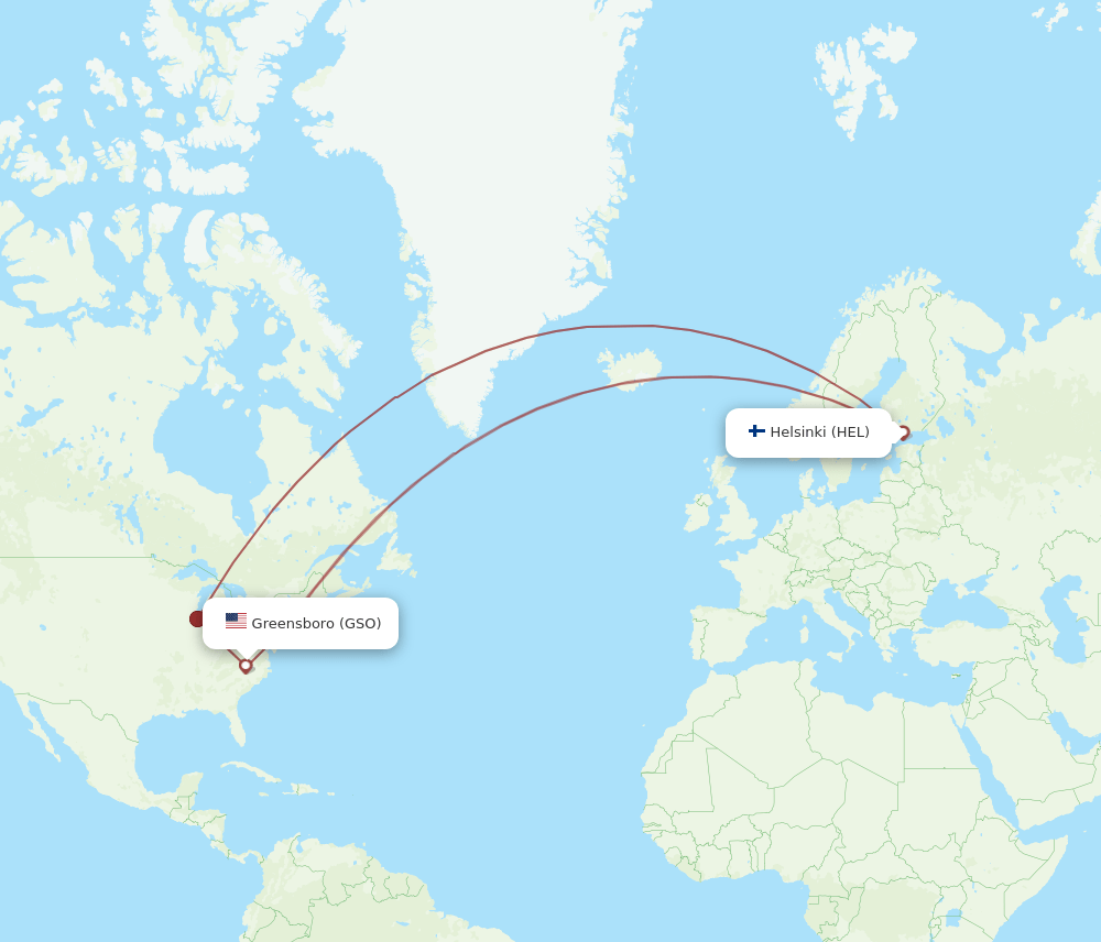 GSO-HEL flight routes