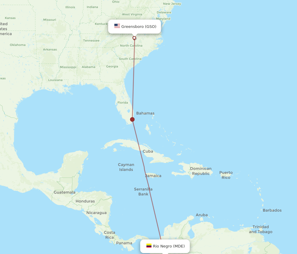 GSO-MDE flight routes