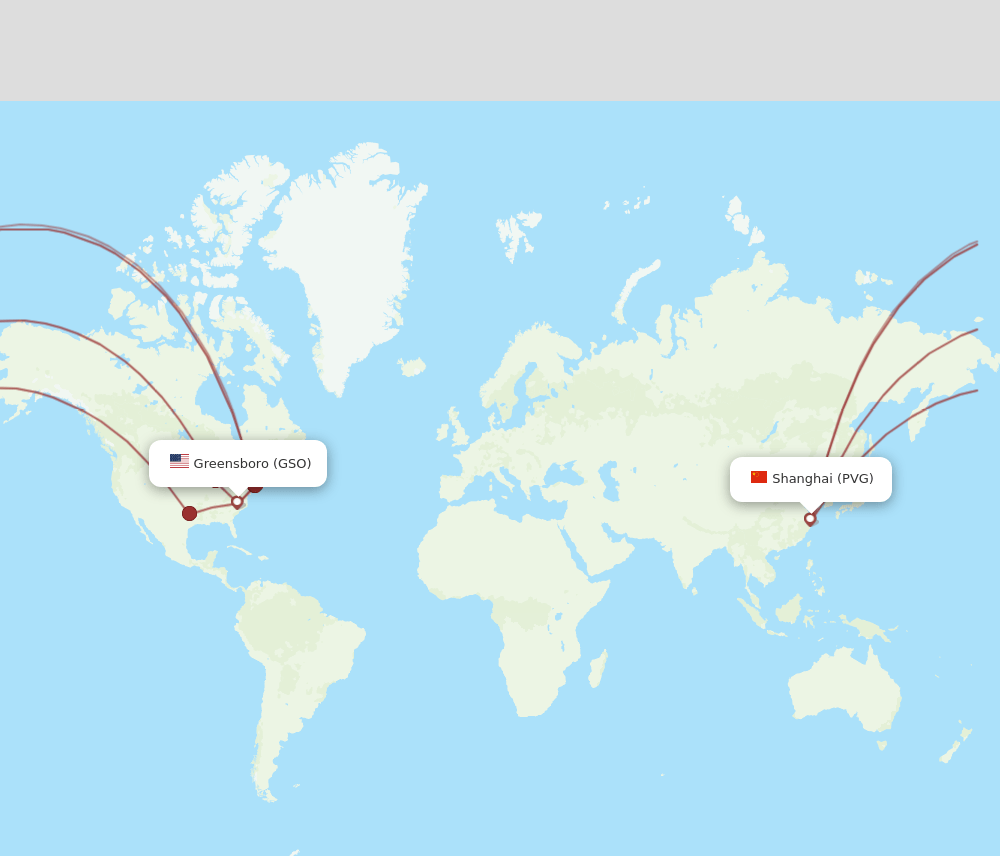 GSO-PVG flight routes