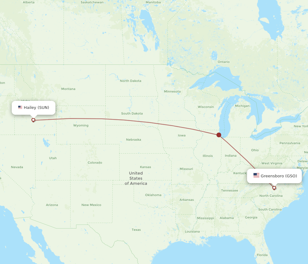 GSO-SUN flight routes