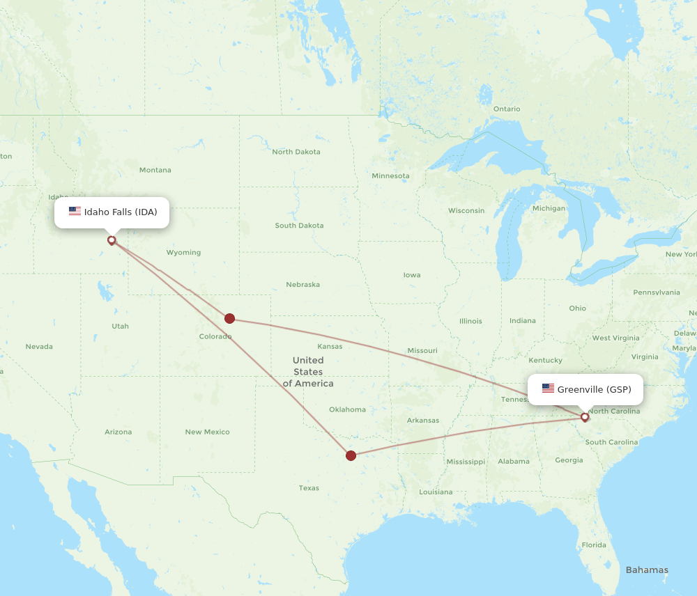 GSP-IDA flight routes