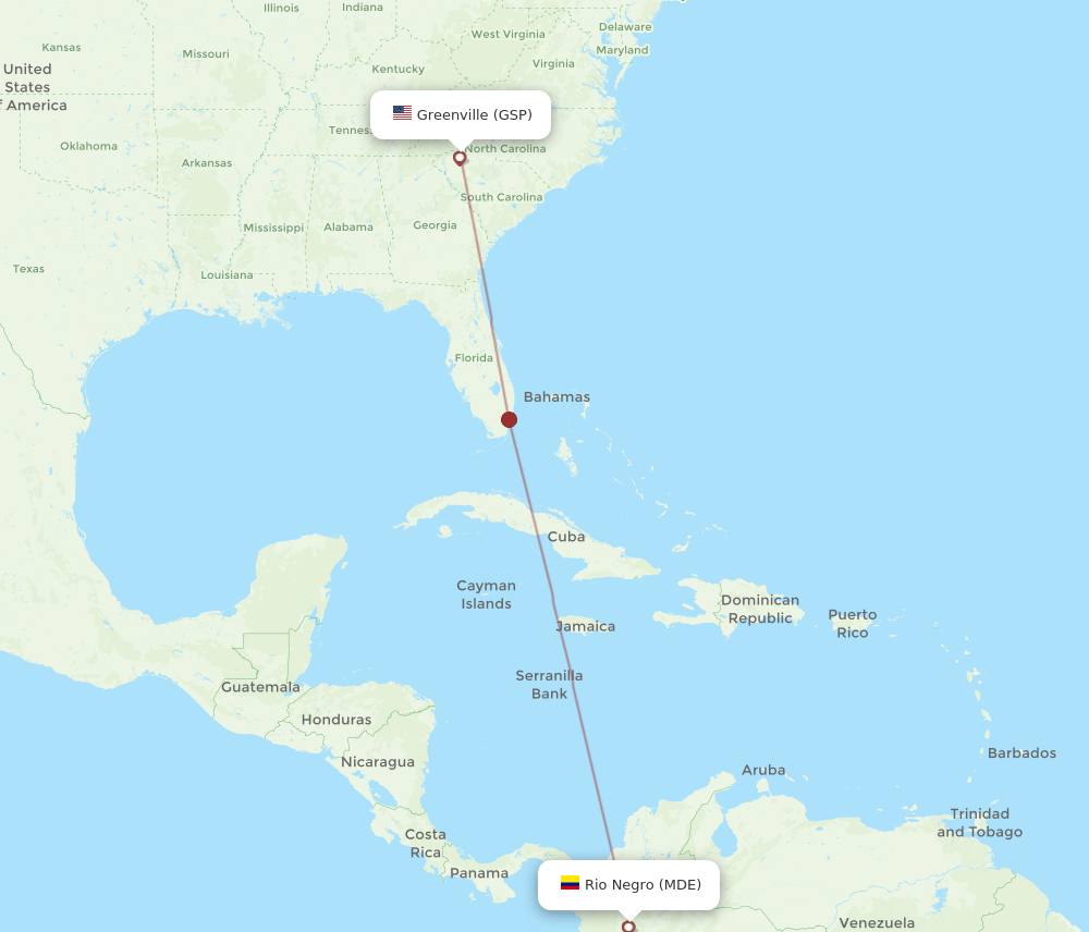 GSP-MDE flight routes