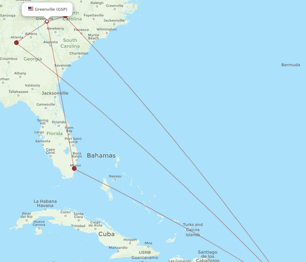 GSP-STX flight routes