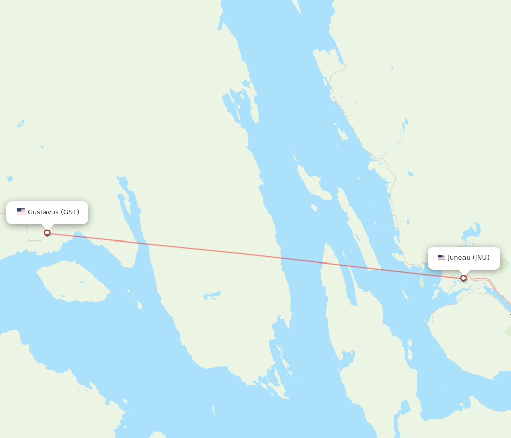 GST to JNU flights and routes map