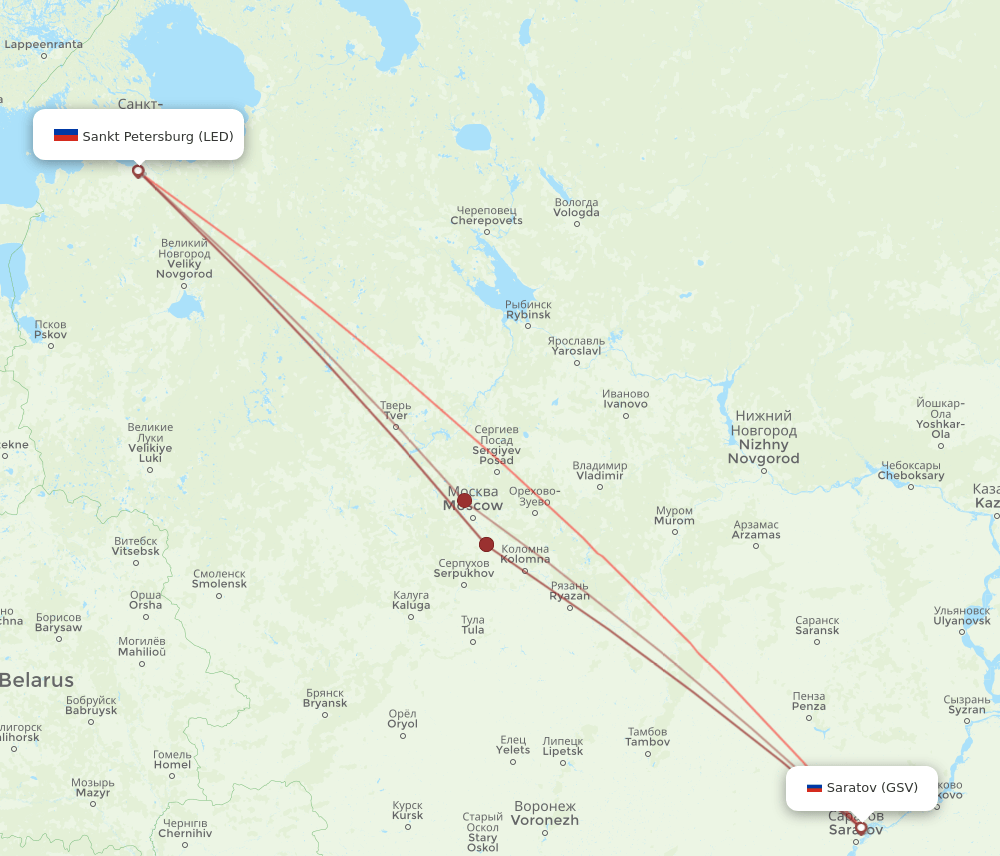 GSV-LED flight routes