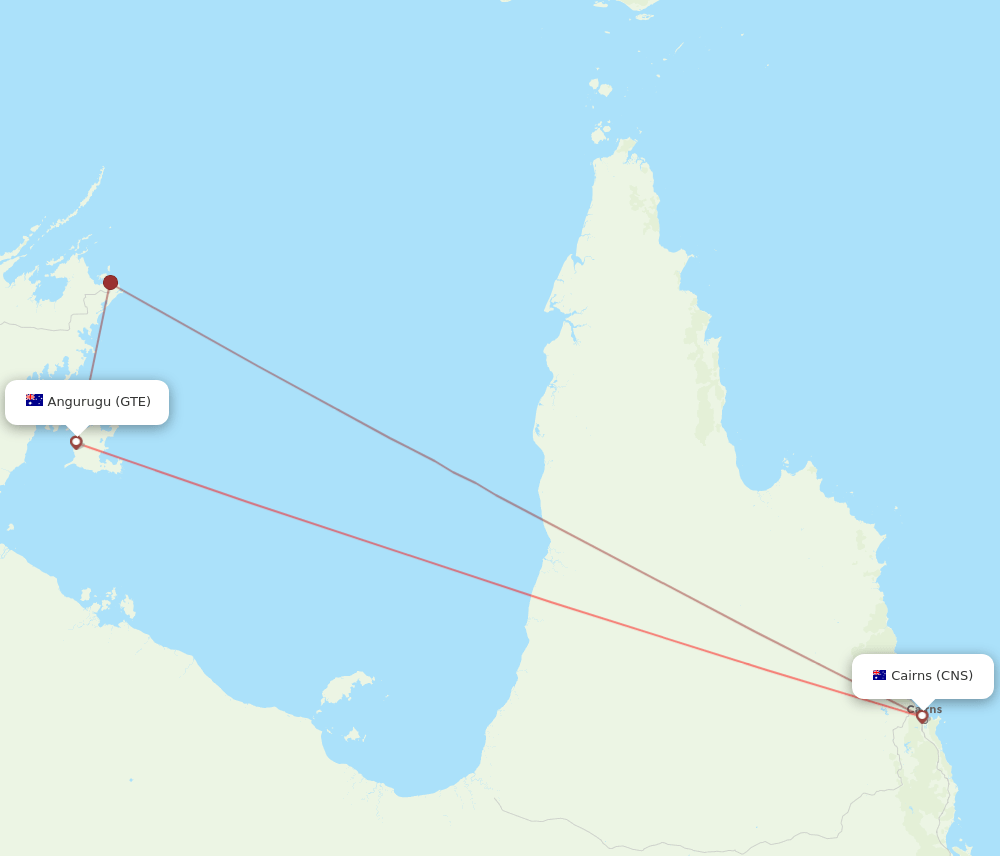 GTE-CNS flight routes